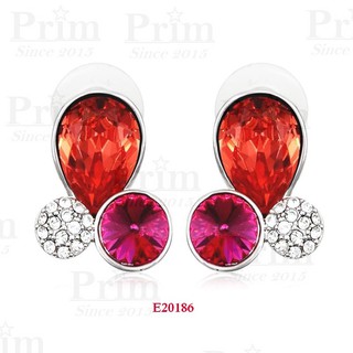 ต่างหู สีแดงทับทิม ชมพู  Swarovski Element รุ่น E20186