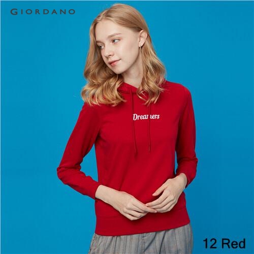 GIORDANO WOMEN Letter hoodie sweatshirt 05399784