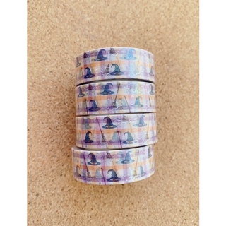 🪄 WITCH HAT BROOM PURPLE STRIPE WASHI TAPE 🪄  วาชิเทป เทป แม่มด หมวก 🪄