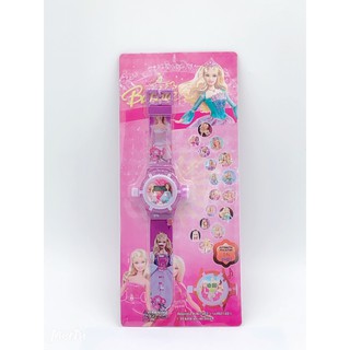 นาฬิกา Barbie Cartoon Fashion ฉายภาพเปลี่ยนรูปได้ มีเสียง