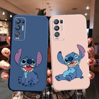 เคสซิลิโคนนิ่ม ขอบตรง ลาย Stitch น่ารัก สําหรับ OPPO Reno6 Z 5G Reno 5 Pro 4 4G 3 Reno2 Z F