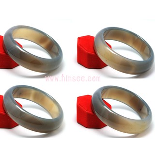 กำไลหินสี Bluelace Agatelace bangle กำไลท้องปลิง ขนาดหน้ากว้าง 19 มม. วงใน 59