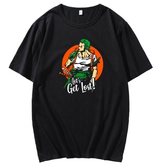 เสื้อยืดแขนสั้นลําลอง ผ้าฝ้าย 100% พิมพ์ลายกราฟิกการ์ตูนอนิเมะ One Piece Roronoa Zoro แฟชั่นฤดูร้อน สําหรับผู้ชาย และผู้