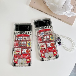 เคสโทรศัพท์มือถือ ลาย Anpanman Bus แฟชั่น สามชิ้น สําหรับ Samsung Z Flip4 Z Flip3