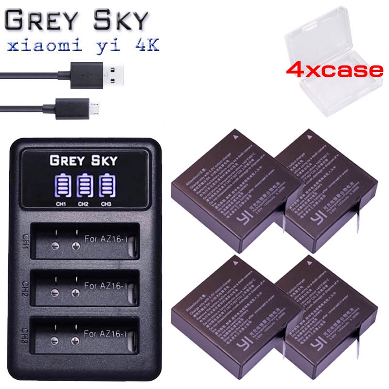 Original สำหรับ Xiaomi Yi II Yi 4K 4K แบตเตอรี่ Az16-1 Az16-2แบตเตอรี่ LCD Charger สำหรับ Xiaoyi Yi 