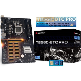 ALL NEW Mainboard Biostar TB560-BTC PRO MINING Motherboard 12GPU Intel B560 Gen 10,11 # ใหม่กว่า TB 360 BTC PRO 2.0