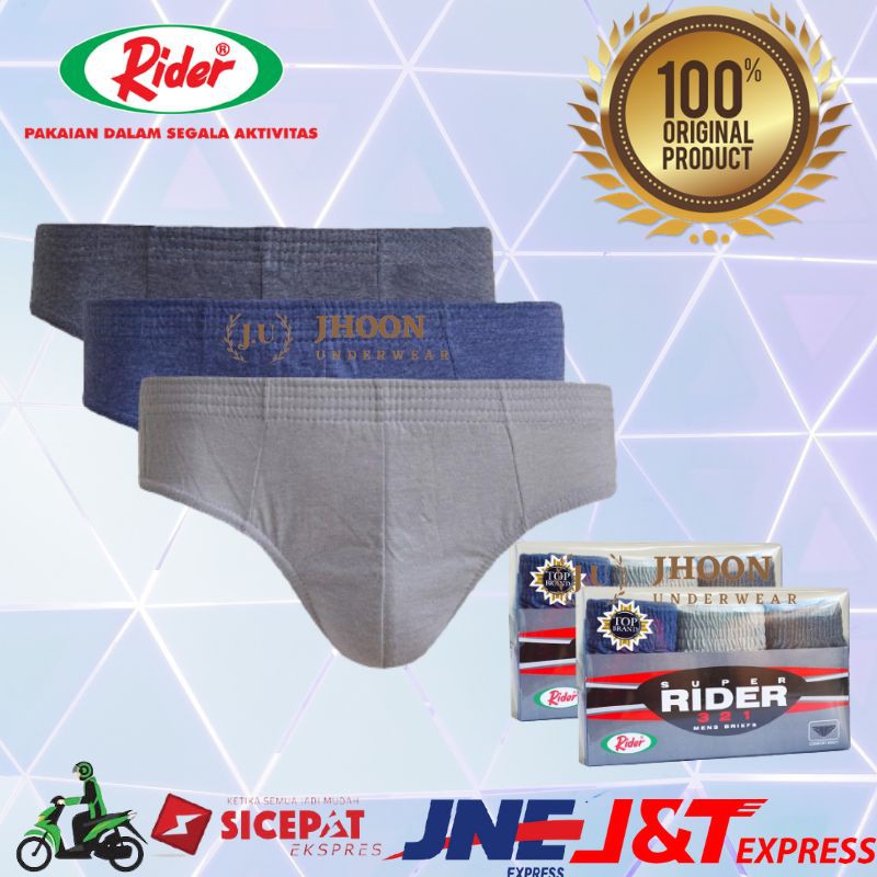 กางเกงชั้นในชาย RIDER R321B สินค้าออริจินัล ผ้าคอตตอน 100% เนื้อหา: 1 กล่อง 3 ชิ้น