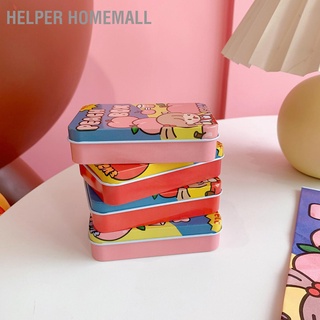 Helper Homemall กล่องดีบุกโลหะ ทรงสี่เหลี่ยม ขนาดเล็ก สําหรับเก็บเครื่องประดับ ต่างหู กิ๊บติดผม