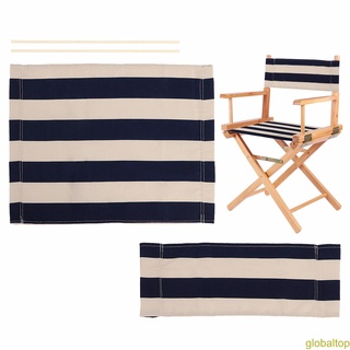 [global]Director Chair Cover Blue White Stripes Soft Comfortable Foldable Polyester Leisure Picnic Fishing Chair