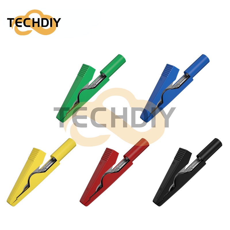 1PCS 5PCS คลิปจระเข้ 2 มม.ฉนวนกันความร้อนโลหะจระเข้ Clamp Test อุปกรณ์เสริมสําหรับมัลติมิเตอร์ Q.60028