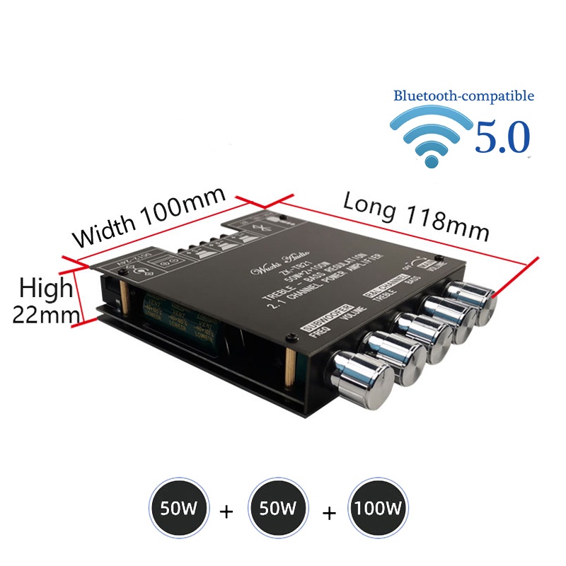 พร้อมส่ง ZK-TB21 TPA3116D2 Bluetooth 50WX2+100W 2.1  แอมป์จิ๋วบูทูธ เเอมป์จิ๋ ชิปใหม่