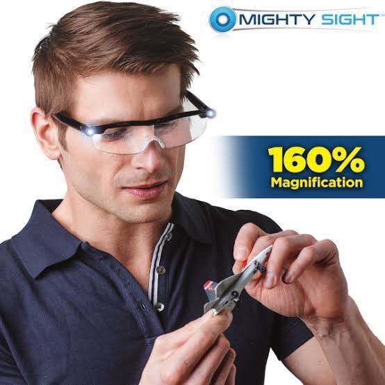 แว่นขยายไร้มือจับ 160% พร้อมไฟ LED Lighted Mighty sight glasses