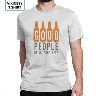 เสื้อยืดแขนสั้น คอกลม ผ้าฝ้าย พิมพ์ลาย Good Beer สไตล์วินเทจ สําหรับผู้ชายS-5XL