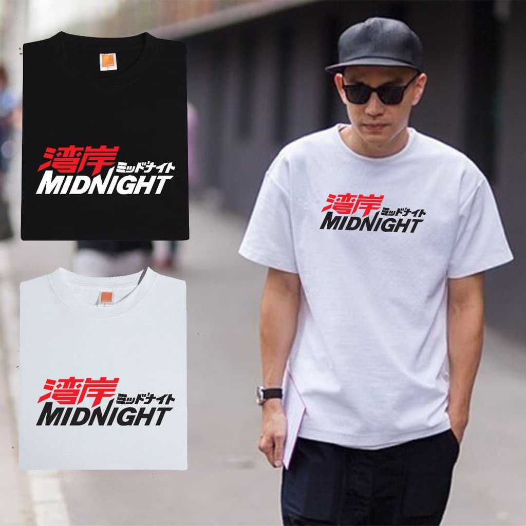 เสื้อยืดผ้าฝ้าย แขนสั้น พิมพ์ลายมังงะ WANGAN MIDNIGHT