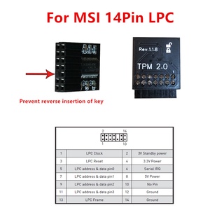 โมดูลแพลตฟอร์ม TPM 2.0 14 Pin LPC สําหรับ MSI MS-4136