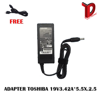 ADAPTER TOSHIBA 19V3.42A*5.5X2.5  / สายชาร์จโน๊ตบุ๊คโตชิบ้า + แถมสายไฟ