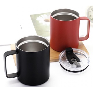 แก้วน้ำสแตนเลส เก็บอุณหภูมิ มีหูจับ / Tumbler stainless steel handle 10oz