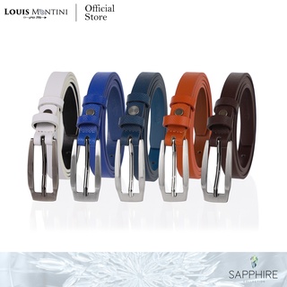 Louis Montini Sapphire Womens belt เข็มขัดหนังแท้ เข็มขัดแฟชั่น เข็มขัดผู้หญิงหนังแท้  MGW224