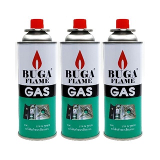 BUGA FLAME GAS แก๊สกระป๋อง ใหญ่ 355ml แก๊ส สำหรับ เตาพกพา ใช้กับหัวพ่นแก๊ส ได้ทุกรุ่น เตาสนาม หัวพ่นไฟ