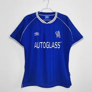 เสื้อกีฬาแขนสั้น ลายทีมชาติฟุตบอล Chelsea 1999-01 ชุดเหย้า สไตล์เรโทร