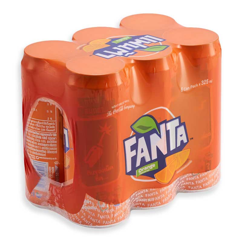 ส่งฟรี  แฟนต้า น้ำส้ม ปริมาตรสุทธิ 325ml ยกแพ็ค 6กระป๋อง น้ำอัดลม กลิ่นส้ม FANTA ORANGE     ฟรีปลายทาง