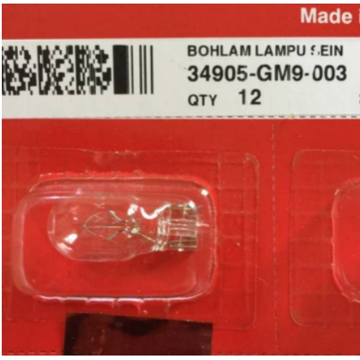 34905-gm9-003 Dop T13 12V 10W Plug-in Bulb Clear Stop Signal Light Vario 110 125 150 Grand Ori 34905