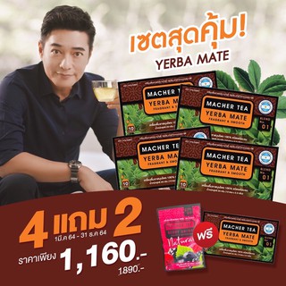 [มาเต 4 แถมมาเต 1+เบอร์รี่ 1] YERBA MATE ชามาเชอร์ 4 แถม 2 ชาสมุนไพร เยอร์บามาเต ขับปัสสาวะ บรรเทาปวดเมื่อย ลดน้ำหนัก