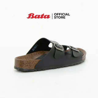 *Best Seller* Bata บาจา รองเท้าแตะแบบสวมดีไซน์สายคาดเข็มขัด 2 เส้น สำหรับผู้ชาย รุ่น Fabbo สีดำ 8616114