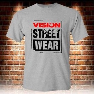 [S-5XL]เสื้อยืด ผ้าฝ้าย พิมพ์ลาย Skateboard Vision Extreme Sport สีเทา สไตล์วินเทจ สําหรับผู้ชาย