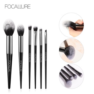 FOCALLURE แปรงแต่งหน้ามืออาชีพ 6 ชิ้นต่อเซต ชุดแปรงแต่งหน้า 6 แปรงแต่งหน้า