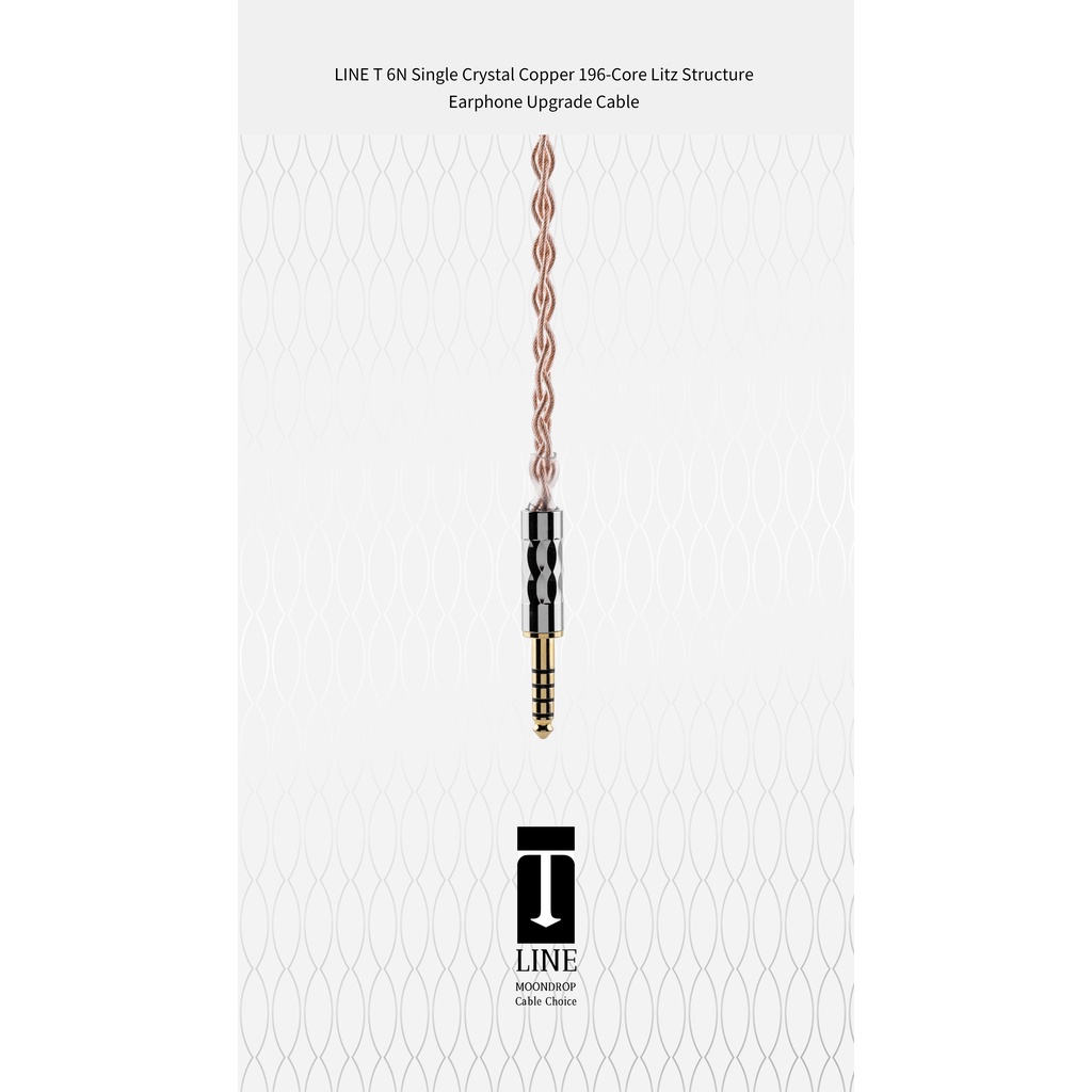 Moondrop Line T อัพเกรดสายหูฟัง 6N คริสตัลทองแดงสายปลั๊ก 4.4 มม. 0.78 มม.2Pin Connector