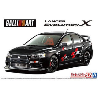 โมเดลรถยนต์ AOSHIMA MITSUBISHI RALLIART CZ4A LANCER EVOLUTION Ⅹ 07 1/24