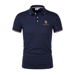 PORSCHE ใหม่ เสื้อโปโล คอปก แฟชั่นฤดูร้อน สําหรับผู้ชาย