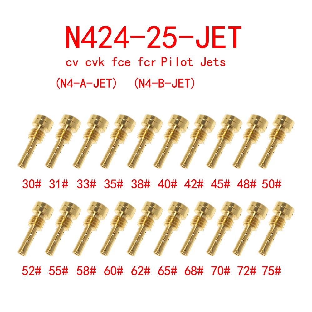 10 ชิ้น 4.5 มม.x0.75 มม.ช้า Jet Pioneer ด้ายเหมาะสําหรับ Keihin cv cvk fce fcr คาร์บูเรเตอร์ N424-25 หัวฉีด