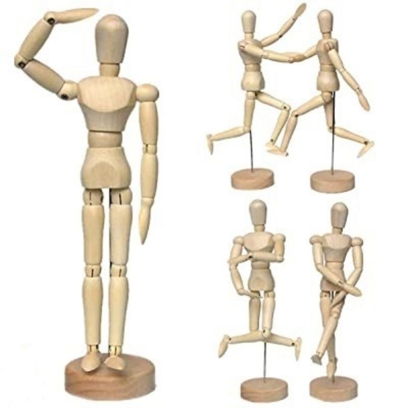 Artists Wooden Manikin Jointed Mannequin, Drawing The Human Figure Wooden, Drawing Model 14cm/20cm/3