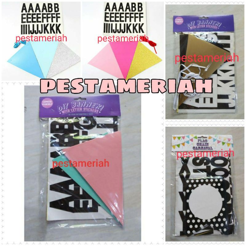 BANNER / BUNTING FLAG DIY CUSTOM / DIY CUSTOM BANNER