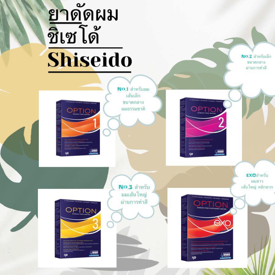 น้ำยาดัดผมชิเซโด้ไอโซ่ ออพชั่น Shiseido ISO Option 4 สูตรให้เลือก