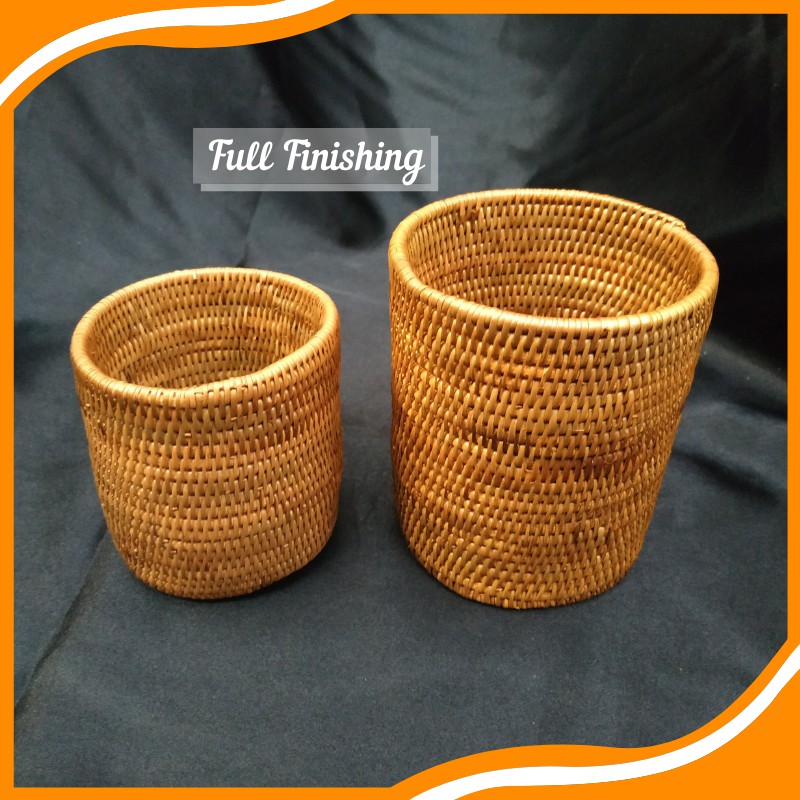 แก้ว Ate ภาชนะเก็บ Ate หวายขนาดเล็ก