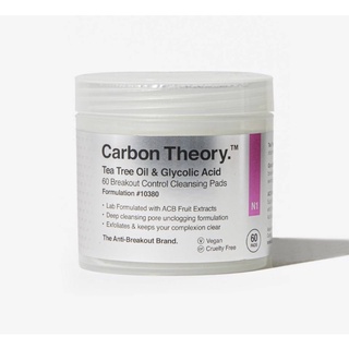 🇬🇧 ของแท้100%พร้อมส่ง Carbon theory tea tree oil &amp; glycolic acid 60 pads