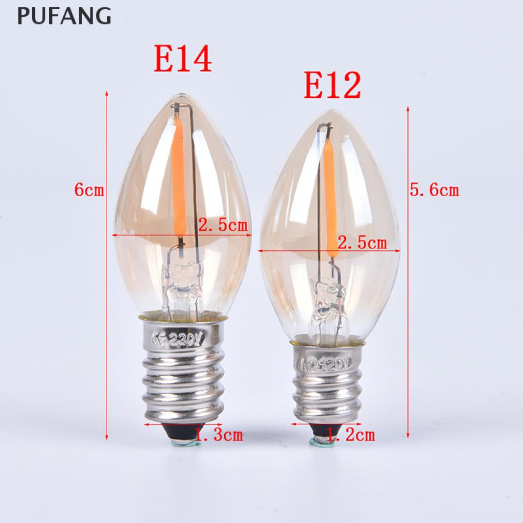 Pufang E14/E12 C7 หลอดไฟ LED 0.5W หลอดไฟ LED โคมไฟระย้า หลอดไฟเอดิสัน LED