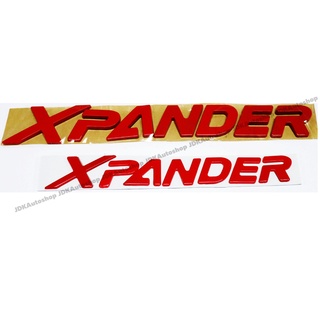 ป้ายโลโก้ XPANDER 2 ชิ้น สีแดง ติดฝากระโปรงหน้า+ฝากระโปรงหลัง สำหรับ MITSUBISHI XPANDER