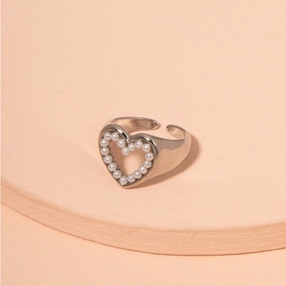 แหวนหัวใจไข่มุก Heart Pearl Decor Ring