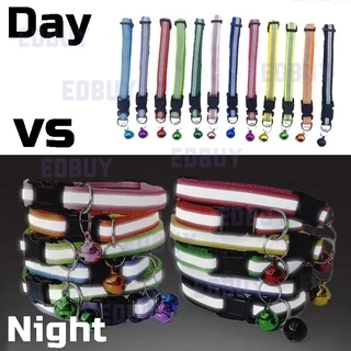 ปลอกคอ ปลอกคอแมว ตัวล็อคธรรมดา ตัวล็อคนิรภัย มีแถบสะท้อนแสง สีสันสดใส พร้อมส่ง C