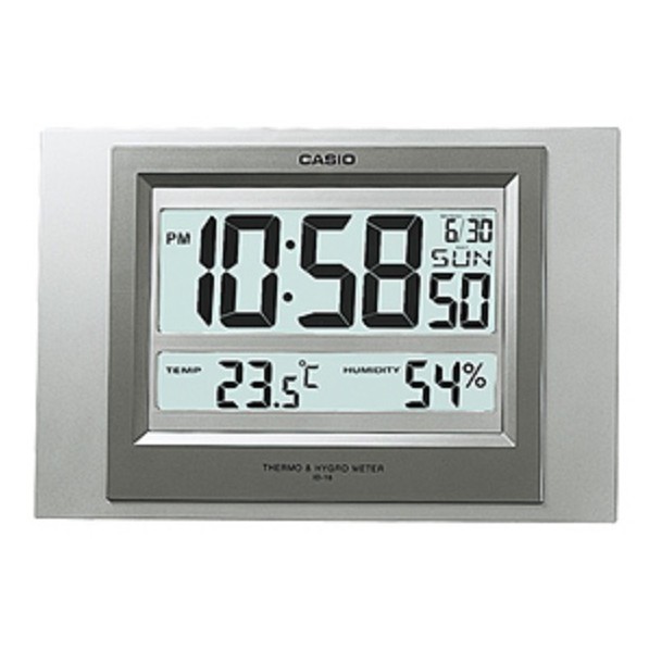 นาฬิกาดิจิตอลแขวนผนัง Casio ID-16 ขอบสีเงิน ขนาด 20*30 ซม.