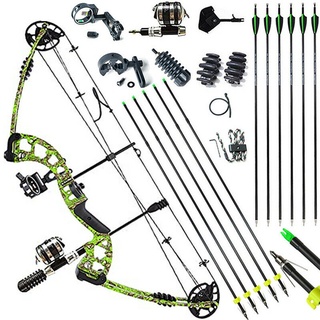 【มือซ้ายและขวา】Compound Bow Carbon Arrow Set 30-55lbs ธนูยิงธนูแบบปรับได้สำหรับล่าสัตว์