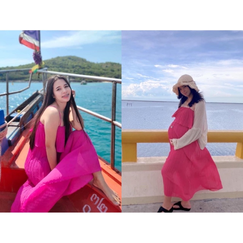 ชุดพลีท ชุดพลีทสายเดี่ยวสีพื้น Maxzy Dress ป้ายห้อยtopshop ชุดออกานแต่ง ชุดเดินหาด ชุดเที่ยวทะเล - รูปที่ 5