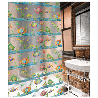 🔥สินค้าขายดี!! ผ้าม่านห้องน้ำ PVC WSP รุ่น SCP-2 B5119 ขนาด 180 x 180 ซม. Shower Curtains &amp; Accessories