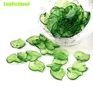 ( Emprichhood ) จี้อะคริลิค รูปใบไม้สีเขียว สําหรับทําเครื่องประดับ Diy 100 ชิ้น