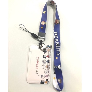 SNOOPY W ที่ใส่บัตร ซองใส่บัตร ที่ใส่บัตร พร้อมสายคล้องคอ(2cm) ลาย SNOOPY W มีตุ๊กตาเล็ก สำหรับบัตร 5.5x8.5cm  PMYL SHOP