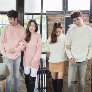 Set เสื้อไหมพรมผ้าพื้นเนื้อหนา